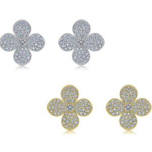 Lumiere Astra Diamond Earrings 18K White Gold Vermeil with Moissanites