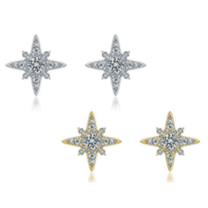 Lumiere Polaris Diamond Earrings 18K White Gold Vermeil with Moissanites
