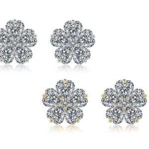 Lumiere Élan Diamond Earrings 18K White Gold Vermeil with Moissanites