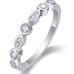 Lumiere Virelia Diamond Ring 18K White Gold Vermeil with Moissanites