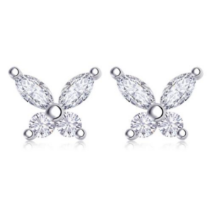 Lumiere Étoile Diamond Earrings 18K White Gold Vermeil with Moissanites
