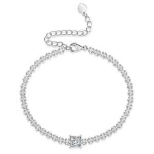 Lumiere Aura Diamond Bracelet 18K White Gold Vermeil with Moissanites