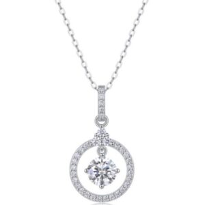 Lumiere Aurelle Diamond Necklace 18K White Gold Vermeil with Moissanites