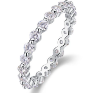Lumiere Eternis Diamond Ring 18K White Gold Vermeil with Moissanites