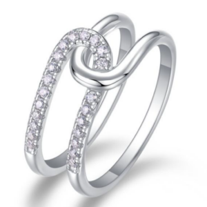 Lumiere Elara Diamond Ring 18K White Gold Vermeil with Moissanites