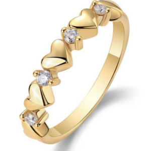 Lumiere Serene Heart Diamond Ring 18K Rose Gold Vermeil with Moissanites
