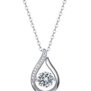 Lumiere Aria Diamond Necklace 18K White Gold Vermeil with Moissanites