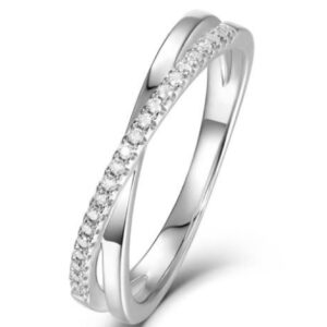 Lumiere Solis Diamond Ring 18K White Gold Vermeil with Moissanites
