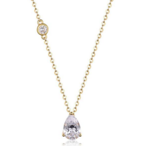 Lumiere Astra Diamond Necklace 18K Yellow Gold Vermeil with Moissanites