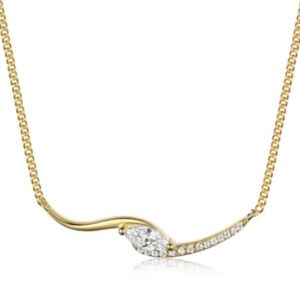 Lumiere Aura Diamond Necklace 18K Yellow Gold Vermeil with Moissanites