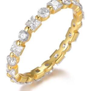 Lumiere Nova Diamond Ring 18K Yellow Gold Vermeil with Moissanites