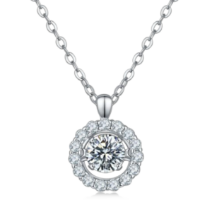 Lumiere Serein Diamond Necklace 18K White Gold Vermeil with Moissanites