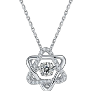 Lumiere Stellara Diamond Necklace 18K White Gold Vermeil with Moissanites