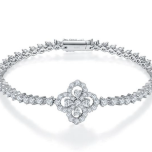 Lumiere Solis Diamond Bracelet 18K White Gold Vermeil with Moissanites