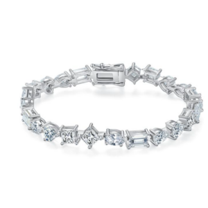 Lumiere Opaline Diamond Bracelet 18K White Gold Vermeil with Moissanites