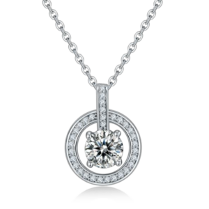 Aureliea Orlina Diamond Pendant Necklace 18K Gold Vermeil with Moissanites