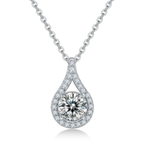 Aureliea Arlune Diamond Drop Pendant Necklace 18K Gold Vermeil with Moissanites